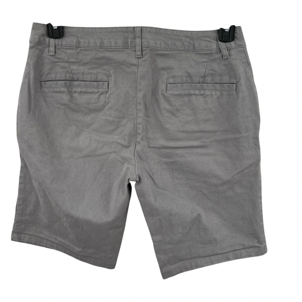 ASOS Button Fly Chino Shorts Size W30 Grey Cotton Stretch Slim Fit Preppy Summer